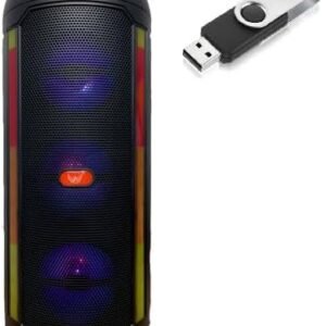 Caixa de Som Bluetooth KTS-1204 120W com Luzes LED, e Bateria Recarregável