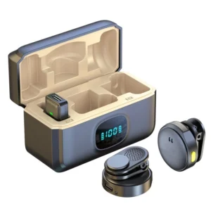 Microfone de Lapela Sem Fio Bluetooth para Celular Tipo C – Áudio Profissional, Plug & Play, Compacto e Leve