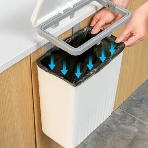 Lixeira Suspensa 9L com Tampa Retrátil – Prática, Compacta