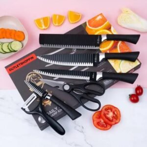 Conjunto de Facas de Cozinha 6 Peças com Revestimento Antiaderente