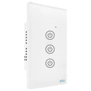 Interruptor Inteligente 3 botões Wireless Aitek – Wi-Fi, Bivolt, Alexa e Google Assistant