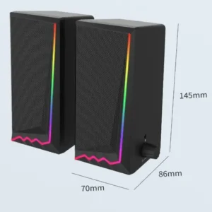 Caixa de Som Mini Digital Speaker com LED RGB – Som Potente e Design Moderno