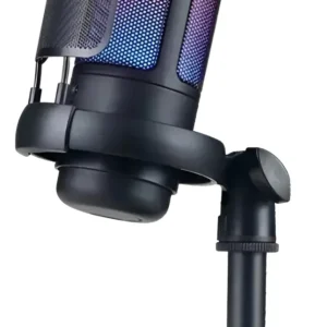 Microfone Condensador USB Lelong LE-937 Hi-Fi Audio com Redução de Ruído ENC, RGB e Suporte Anti-Vibração