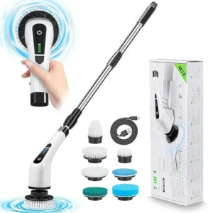 Escova Elétrica 9 em 1 Recarregável – Limpeza Rápida na Cozinha, Banheiro e Vidros!